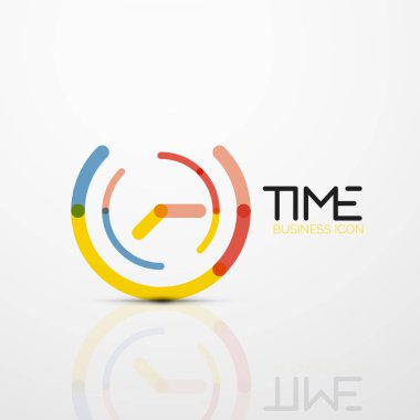 Vektör soyut logo fikri, zaman kavramı veya saat iş simgesi