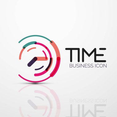 Vektör soyut logo fikri, zaman kavramı veya saat iş simgesi