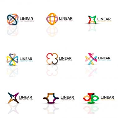 Soyut çiçek veya yıldız minimalist doğrusal simgeler, ince çizgi geometrik düz simgeler için iş simgesi tasarım, soyut düğmeleri veya Amblemler