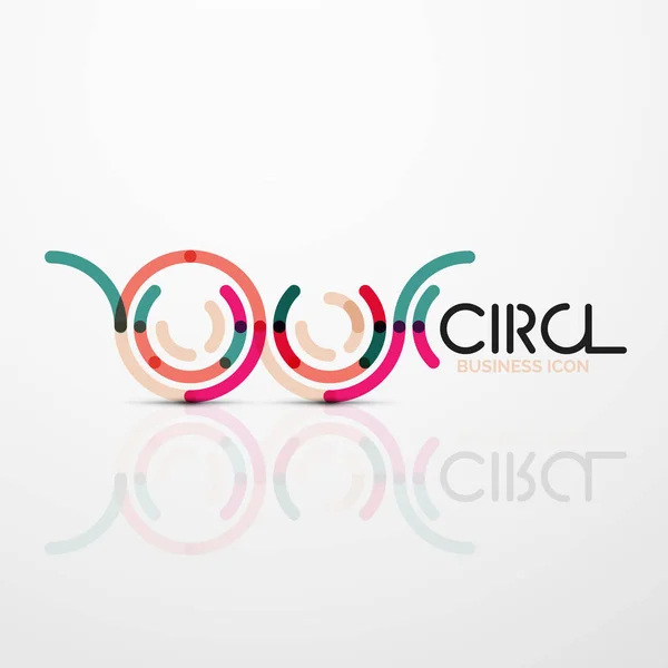 Abstract swirl lines symbol, circle logo icon — Stock Vector