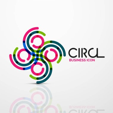 Soyut girdap satırları sembolü, daire logo simge