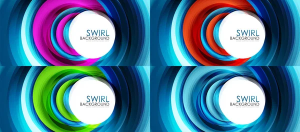 Set spiraal swirl lijn achtergronden — Stockvector