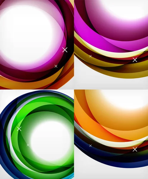 Transparente Farb-Wellenlinien abstrakten Hintergrund gesetzt, glänzende Glaswellen, Vektor abstrakte Hintergründe, glänzende Lichteffekte Vorlagen für Web-Banner, Unternehmen oder Technologie Präsentationshintergrund oder — Stockvektor