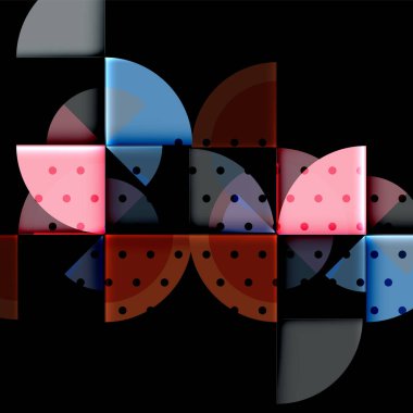 Siyah arka plan üzerine daire öğeleri