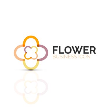 Soyut çiçek ya da yıldız minimalist doğrusal simgesi, ince çizgi geometrik düz simgesi iş simgesi tasarım, düğmesi veya amblem