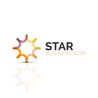 Soyut çiçek ya da yıldız minimalist doğrusal simgesi, ince çizgi geometrik düz simgesi iş simgesi tasarım, düğmesi veya amblem