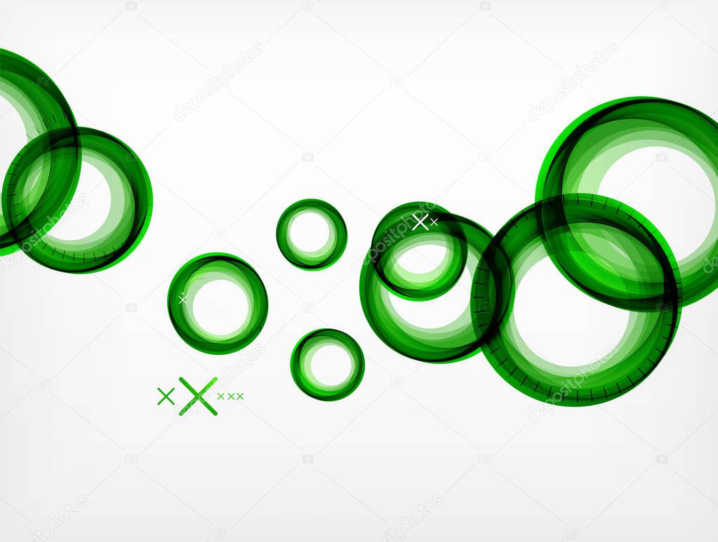 Flying abstract circles, vector geometric background, color air bubbles, web banner template, business or technology presentation background or elements