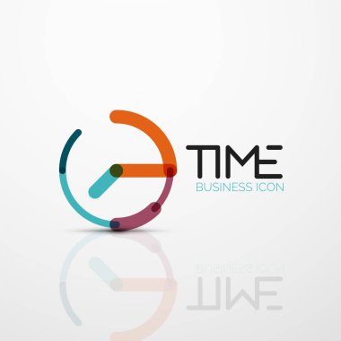 Vektör soyut logo fikri, zaman kavramı veya saat iş simgesi