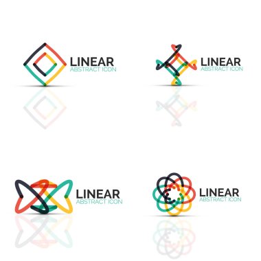 Soyut çiçek veya yıldız minimalist doğrusal simgeler, ince çizgi geometrik düz simgeler için iş simgesi tasarım, soyut düğmeleri veya Amblemler