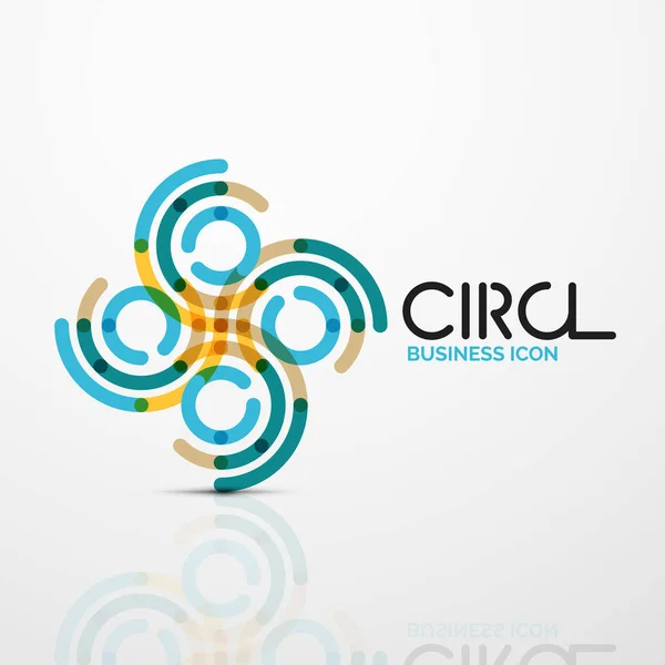 Symbole abstrait des lignes tourbillonnantes, icône du logo circulaire — Image vectorielle