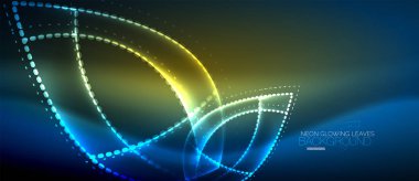 Neon yaprak arka plan, yeşil enerji kavramı