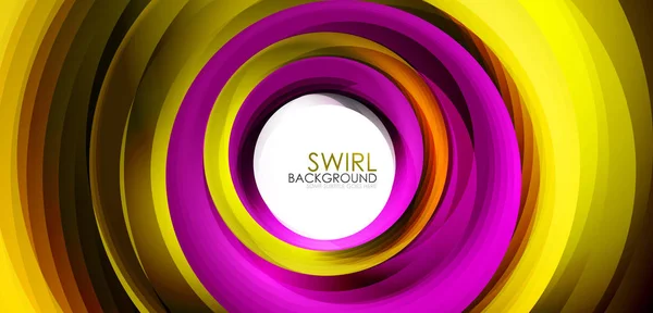 Spiraal swirl vloeiende lijnen, 3D-effect en abstracte achtergrond — Stockvector