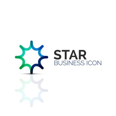 Soyut çiçek ya da yıldız minimalist doğrusal simgesi, ince çizgi geometrik düz simgesi iş simgesi tasarım, düğmesi veya amblem