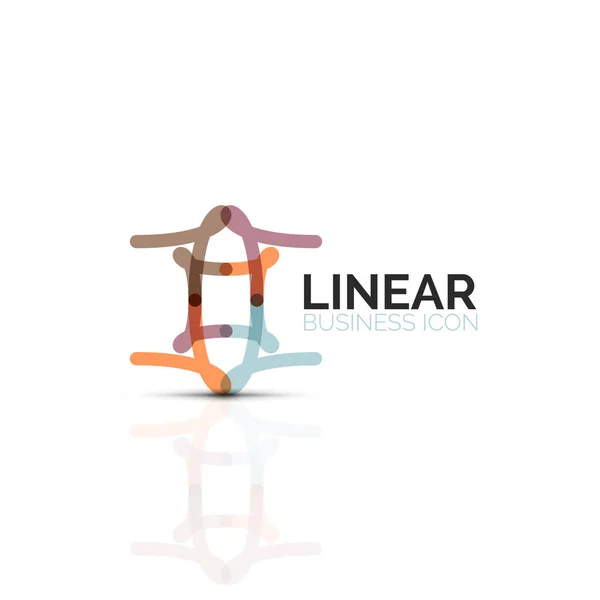 Ícone linear minimalista da flor ou da estrela abstrata, símbolo liso geométrico da linha fina para o projeto do ícone do negócio, botão abstrato ou emblema —  Vetores de Stock