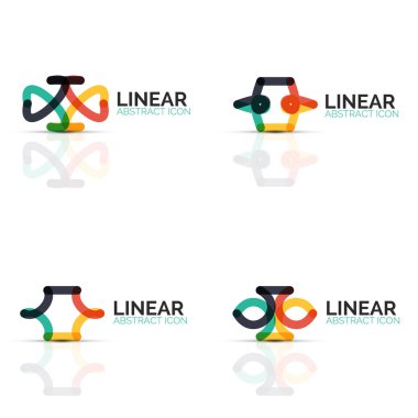 Soyut çiçek veya yıldız minimalist doğrusal simgeler, ince çizgi geometrik düz simgeler için iş simgesi tasarım, soyut düğmeleri veya Amblemler