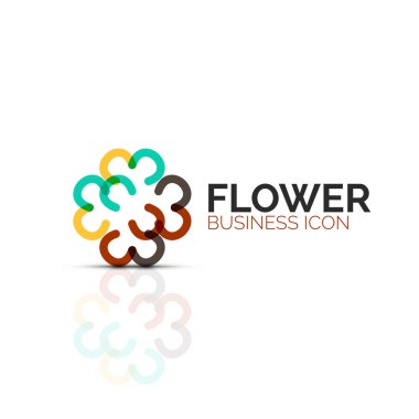 Soyut çiçek ya da yıldız minimalist doğrusal simgesi, ince çizgi geometrik düz simgesi iş simgesi tasarım, düğmesi veya amblem