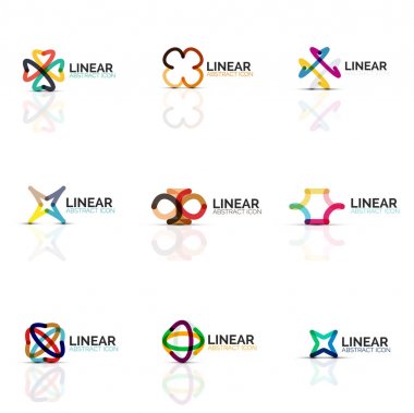 Soyut çiçek veya yıldız minimalist doğrusal simgeler, ince çizgi geometrik düz simgeler için iş simgesi tasarım, soyut düğmeleri veya Amblemler