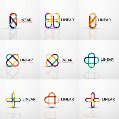 Soyut çiçek veya yıldız minimalist doğrusal simgeler, ince çizgi geometrik düz simgeler için iş simgesi tasarım, soyut düğmeleri veya Amblemler