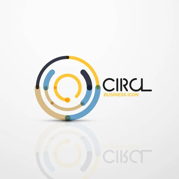 Símbolo de líneas de remolino abstracto, icono del logotipo del círculo — Vector de stock