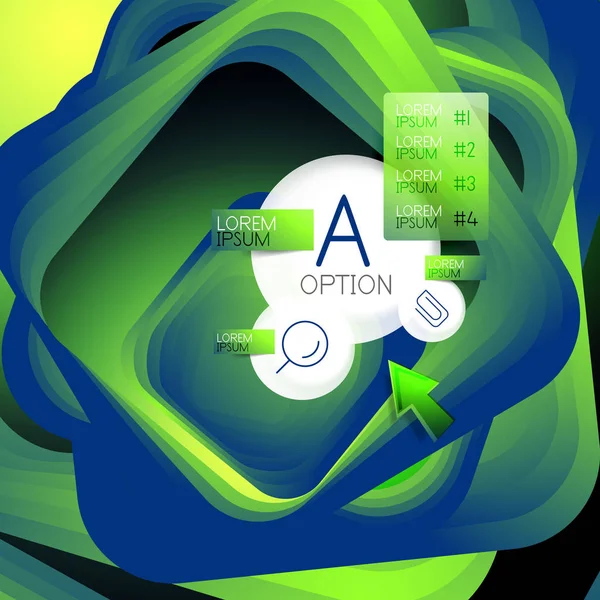 Giro giratorio de fondo cuadrado, rectángulos de color con efecto de mezcla escalonada con infografías de muestra o eslogan. Plantilla de presentación empresarial. Vector fondo abstracto — Archivo Imágenes Vectoriales