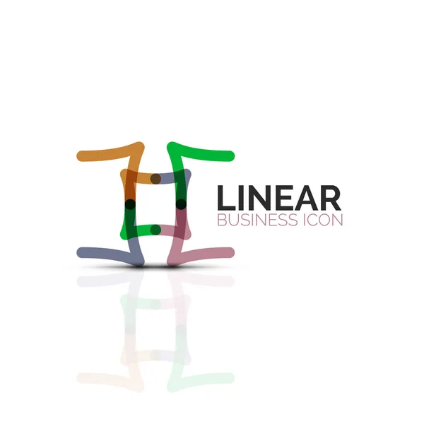 Ícone linear minimalista da flor ou da estrela abstrata, símbolo liso geométrico da linha fina para o projeto do ícone do negócio, botão abstrato ou emblema —  Vetores de Stock