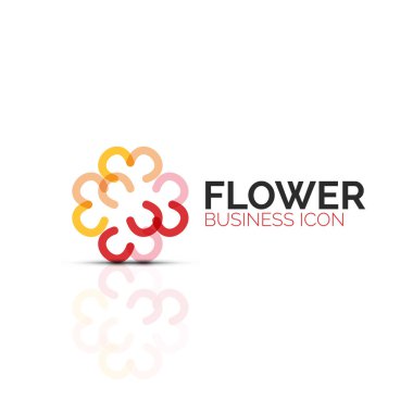 Soyut çiçek ya da yıldız minimalist doğrusal simgesi, ince çizgi geometrik düz simgesi iş simgesi tasarım, düğmesi veya amblem