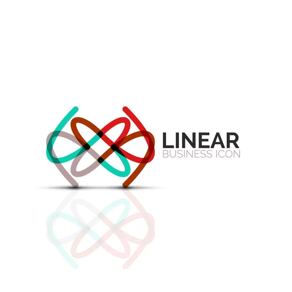 Ícone linear minimalista da flor ou da estrela abstrata, símbolo liso geométrico da linha fina para o projeto do ícone do negócio, botão abstrato ou emblema — Vetor de Stock