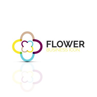 Soyut çiçek ya da yıldız minimalist doğrusal simgesi, ince çizgi geometrik düz simgesi iş simgesi tasarım, düğmesi veya amblem