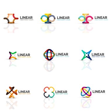 Soyut çiçek veya yıldız minimalist doğrusal simgeler, ince çizgi geometrik düz simgeler için iş simgesi tasarım, soyut düğmeleri veya Amblemler