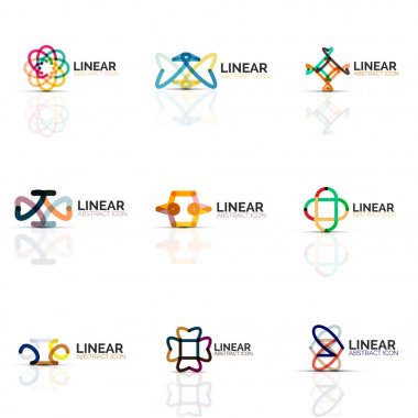 Soyut çiçek veya yıldız minimalist doğrusal simgeler, ince çizgi geometrik düz simgeler için iş simgesi tasarım, soyut düğmeleri veya Amblemler
