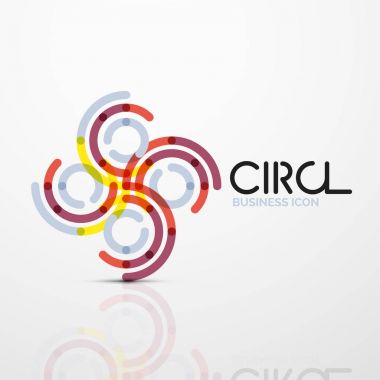 Soyut girdap satırları sembolü, daire logo simge