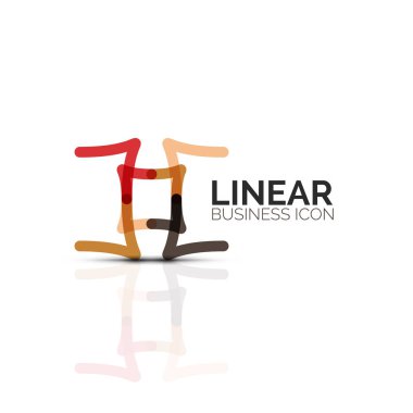 Soyut çiçek ya da yıldız minimalist doğrusal simgesi, ince çizgi geometrik düz simgesi iş simgesi tasarım, düğmesi veya amblem