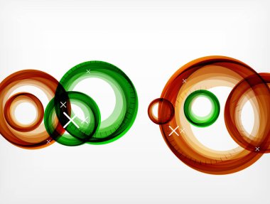 Soyut daireler uçan, geometrik arka plan, renk hava kabarcıkları, web banner şablon, iş veya teknoloji sunu arka plan veya öğeleri vektör