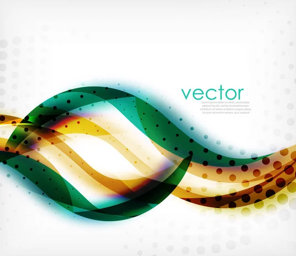 Vector colorido raya ondulada sobre fondo blanco con efectos borrosos. Vector digital techno abstract background — Vector de stock