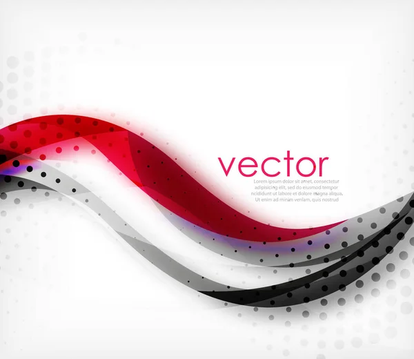 Vector colorful wavy stripe on white background with blurred effects. Vector digital techno abstract background — Stock Vector