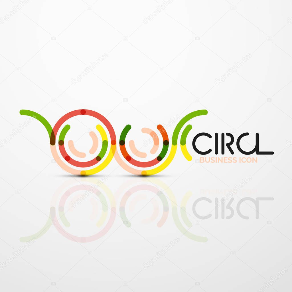 Abstract swirl lines symbol, circle logo icon. Vector minimal linear style design