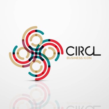 Soyut girdap satırları sembolü, daire logo simge