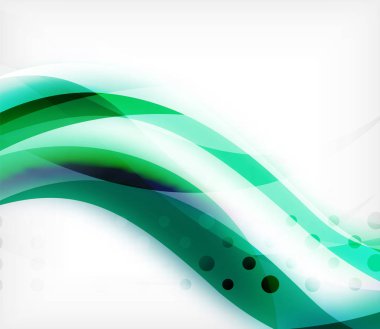 Vektör bulanık etkileri ile beyaz arka plan üzerinde renkli dalgalı şerit. Vektör dijital techno arka plan