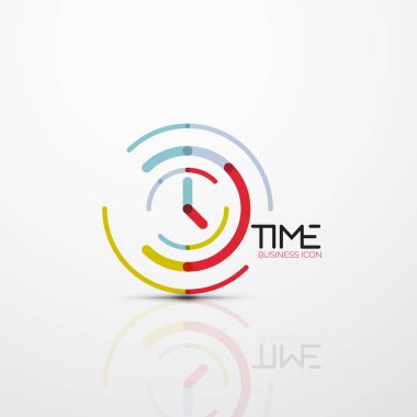 Vektör soyut logo fikri, zaman kavramı veya saat iş simgesi