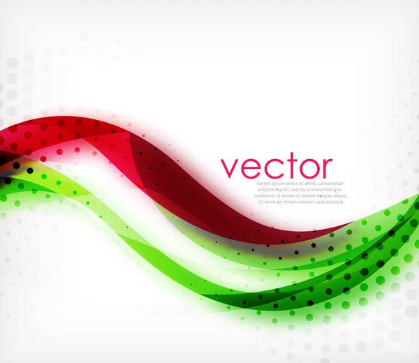 Vector colorful wavy stripe on white background with blurred effects. Vector digital techno abstract background — Stock Vector