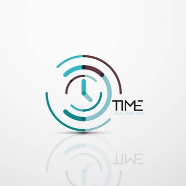 Vektör soyut logo fikri, zaman kavramı veya saat iş simgesi