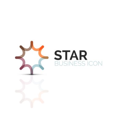 Soyut çiçek ya da yıldız minimalist doğrusal simgesi, ince çizgi geometrik düz simgesi iş simgesi tasarım, düğmesi veya amblem