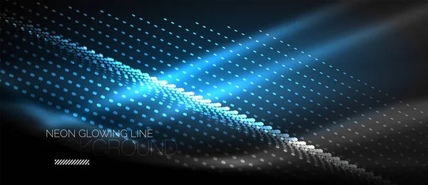 Neon smidig våg digital abstrakt bakgrund — Stock vektor