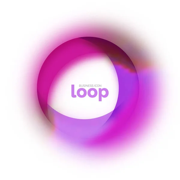 Ícone de negócio de círculo de loop, criado com formas de cores transparentes de vidro — Vetor de Stock