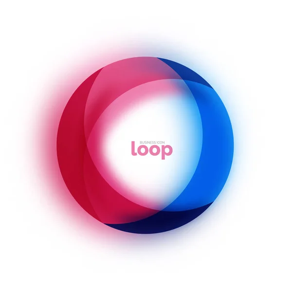 Loop cirkel business ikonen, skapade med glas transparent färg former — Stock vektor