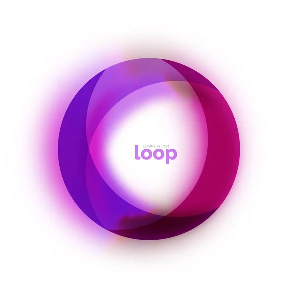 Ícone de negócio de círculo de loop, criado com formas de cores transparentes de vidro — Vetor de Stock