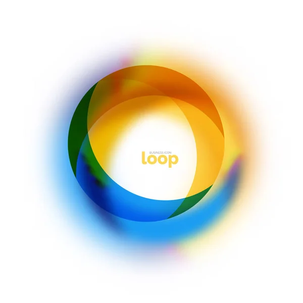 Loop Circle Business-Ikone, mit transparenten Formen aus Glas — Stockvektor