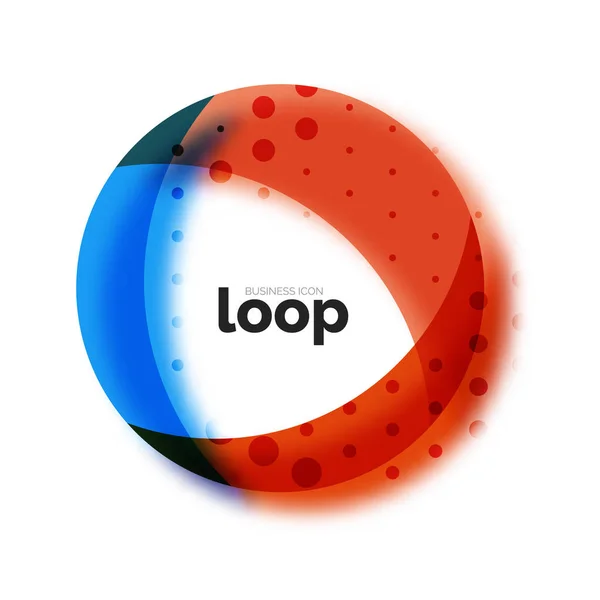 Ícone de negócio de círculo de loop, criado com formas de cores transparentes de vidro — Vetor de Stock