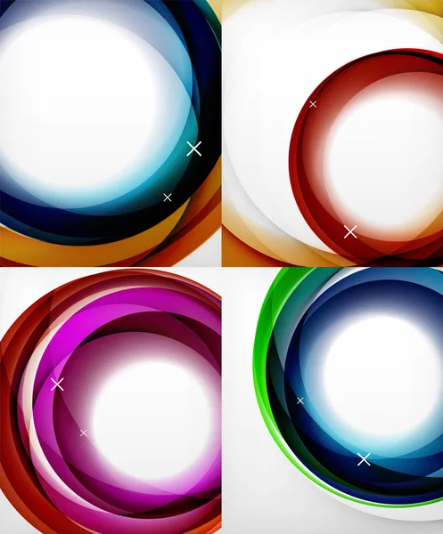 Transparente Farb-Wellenlinien abstrakten Hintergrund gesetzt, glänzende Glaswellen, Vektor abstrakte Hintergründe, glänzende Lichteffekte Vorlagen für Web-Banner, Unternehmen oder Technologie Präsentationshintergrund oder — Stockvektor