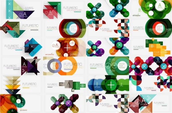Mega collection of geometric shape abstract backgrounds — Stock Vector